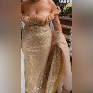 Gold Sequin Evening Dress